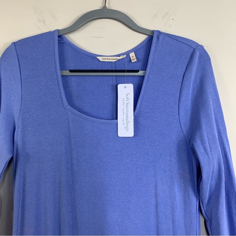 Soft Sorroundings Ribbed 3/4 sleeves Aria Dress in Persian Jewel—Medium - Picture 3 of 16